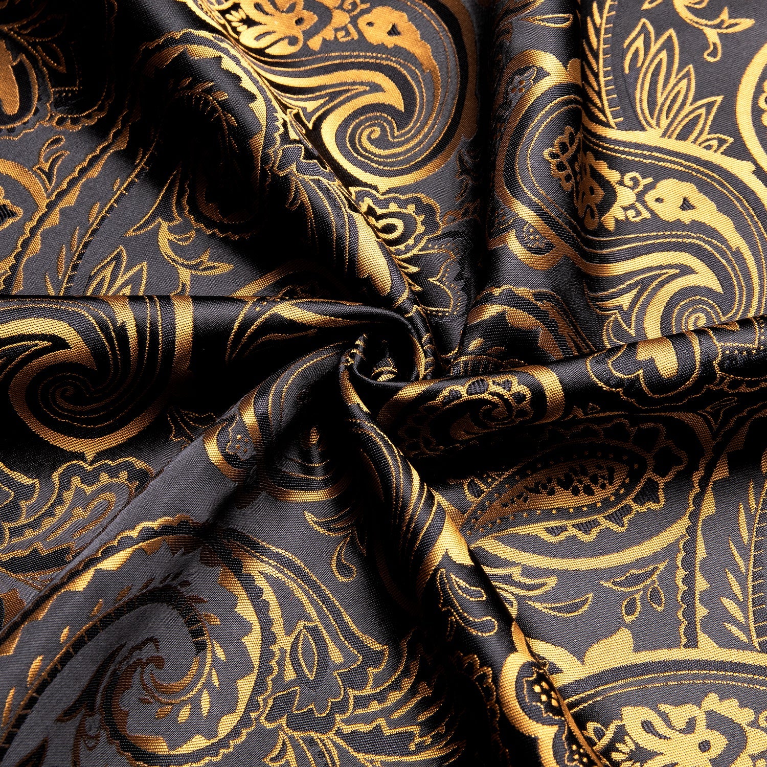 Luxury Gold and Black Silk Dress Shirt shirt    - Sophisticated Gentlemen