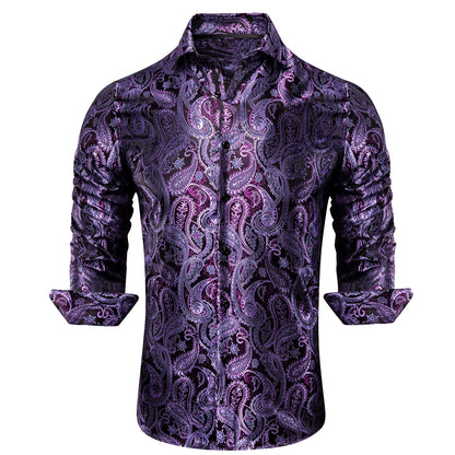 Purple Paisley Luxury Dress Shirt shirt    - Sophisticated Gentlemen