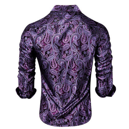 Purple Paisley Luxury Dress Shirt shirt    - Sophisticated Gentlemen