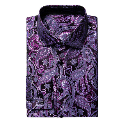 Purple Paisley Luxury Dress Shirt shirt    - Sophisticated Gentlemen