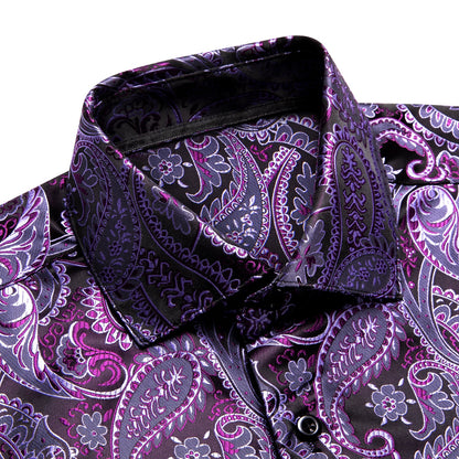 Purple Paisley Luxury Dress Shirt shirt    - Sophisticated Gentlemen