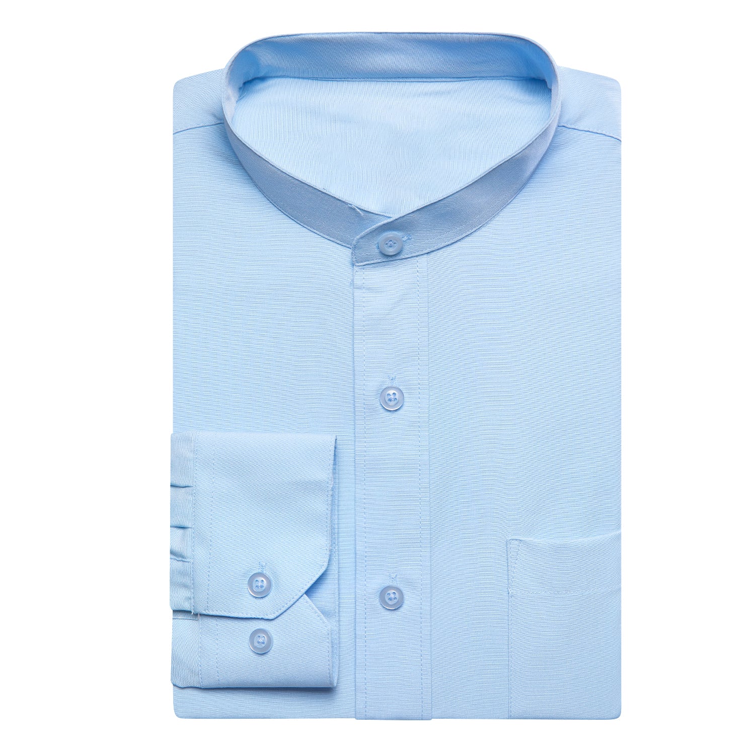 Collarless Light Blue Dress Shirt shirt    - Sophisticated Gentlemen
