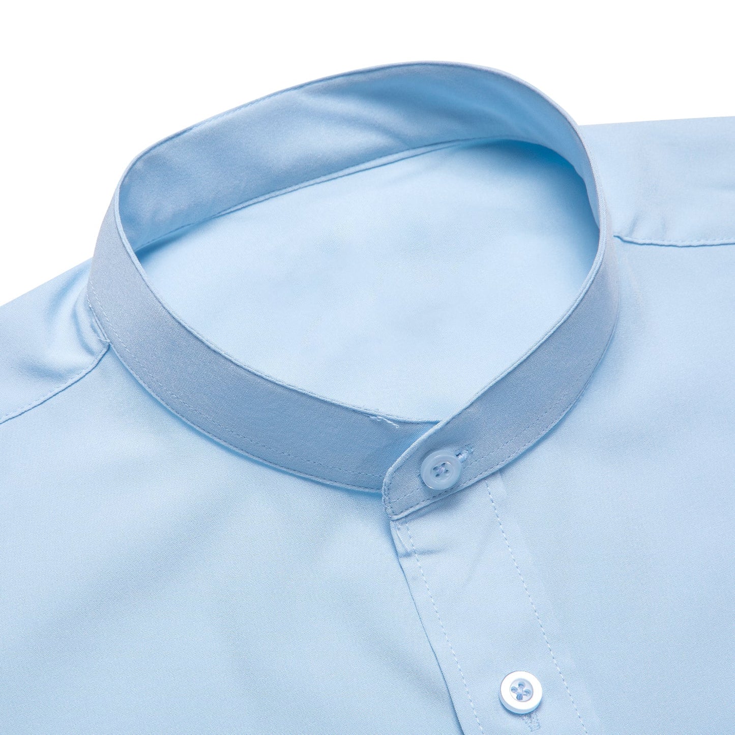 Collarless Light Blue Dress Shirt shirt    - Sophisticated Gentlemen