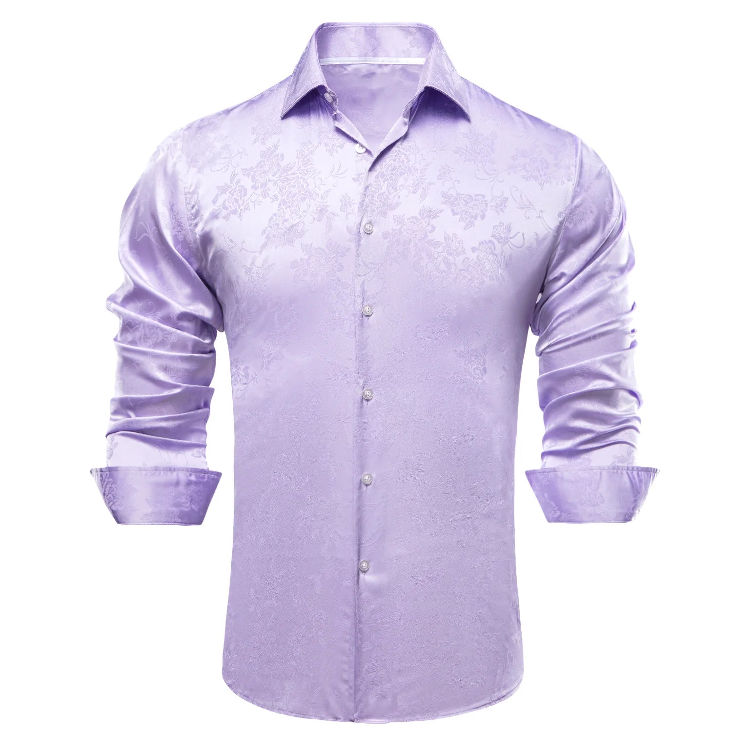 purple silk dress shirt LOCK purple jacquard - silk shirt