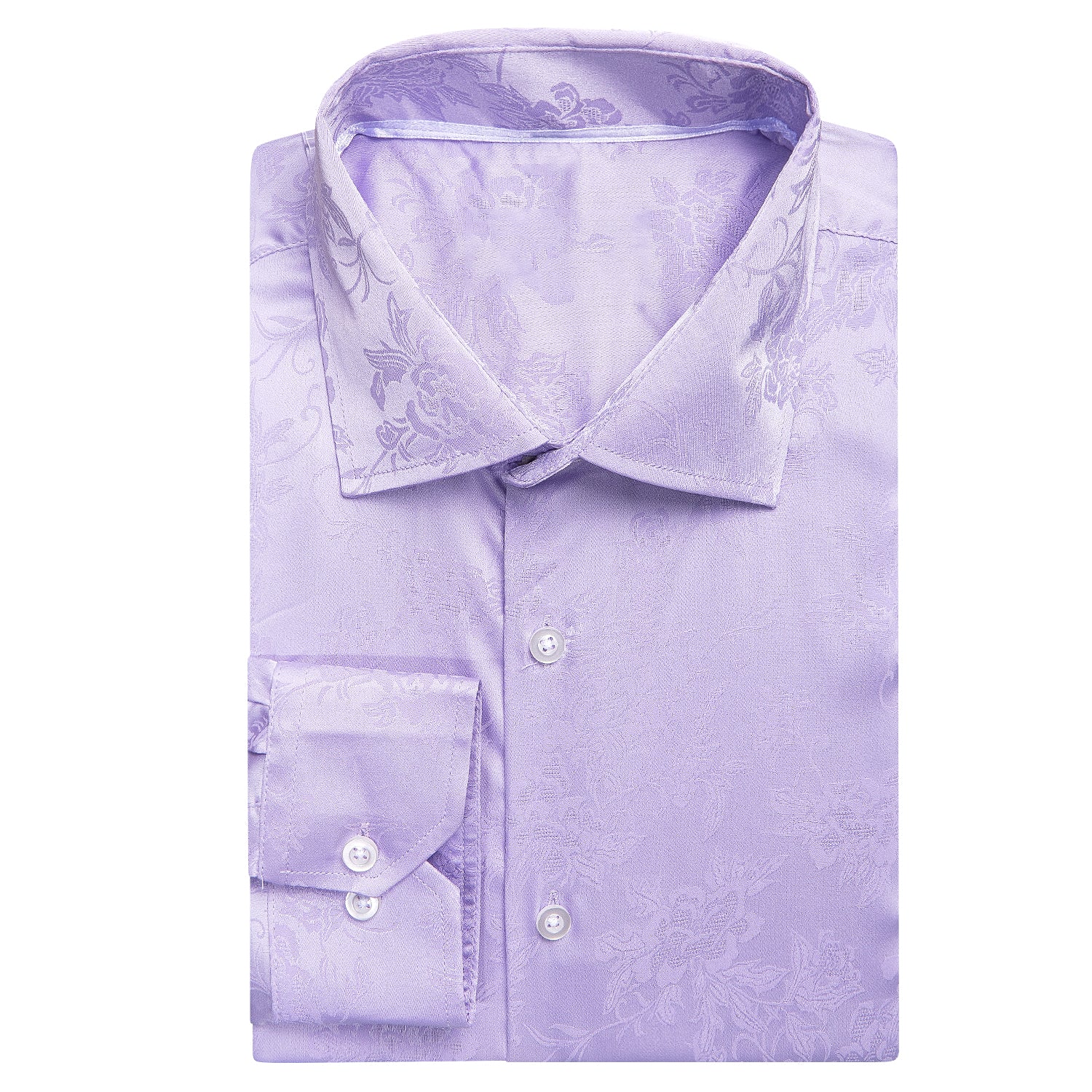 Lavender Floral Silk Dress Shirt L Lavender Floral Silk Dress Shirt L