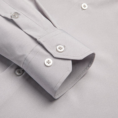 Solid Gray Silk Dress Shirt shirt    - Sophisticated Gentlemen