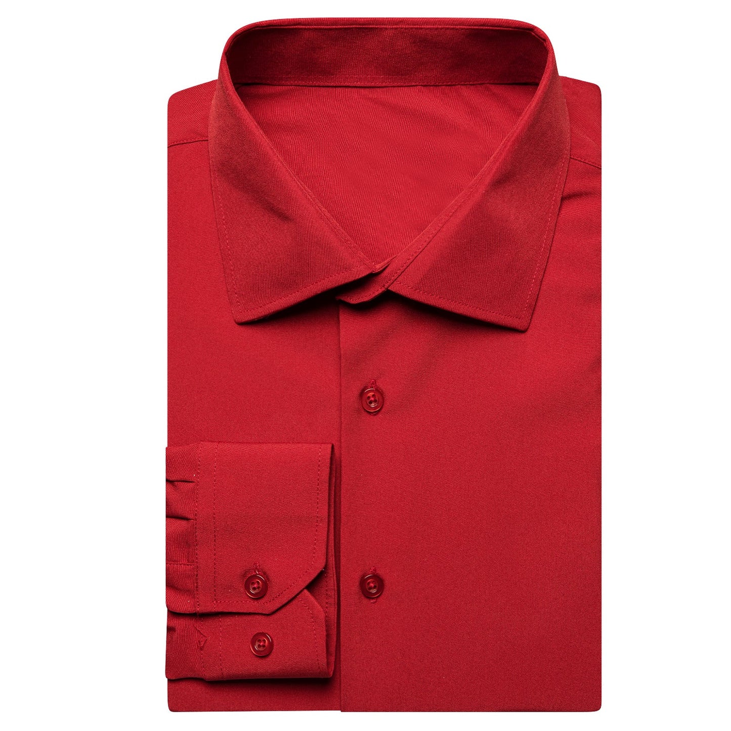 Solid Red Silk Dress Shirt shirt    - Sophisticated Gentlemen