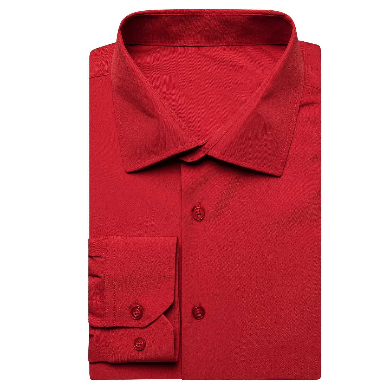 Solid Red Silk Dress Shirt shirt    - Sophisticated Gentlemen