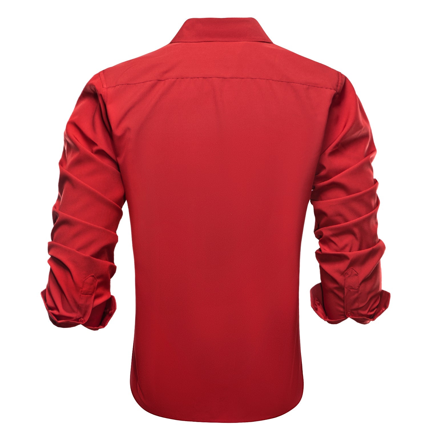 Solid Red Silk Dress Shirt shirt    - Sophisticated Gentlemen