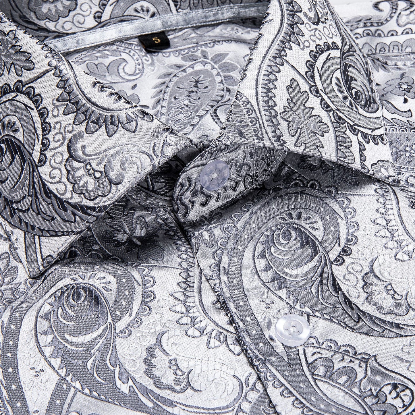Silver Paisley Dress Shirt shirt    - Sophisticated Gentlemen