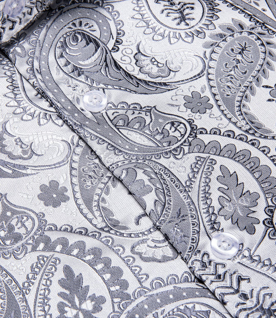 Silver Paisley Dress Shirt – Sophisticated Gentlemen