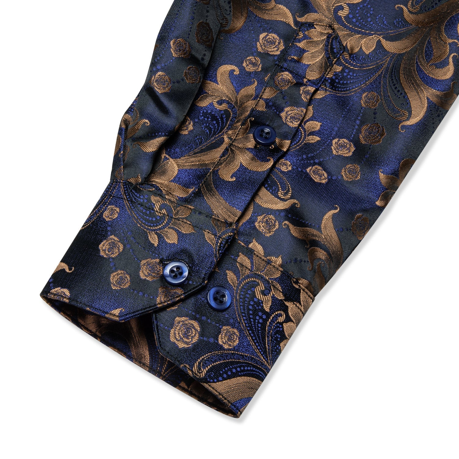 Royal Blue and Brown Floral Dress Shirt shirt    - Sophisticated Gentlemen