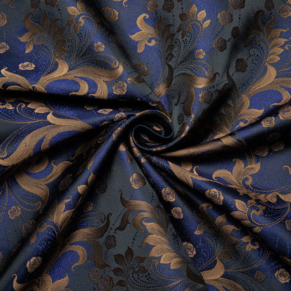 Royal Blue and Brown Floral Dress Shirt shirt    - Sophisticated Gentlemen