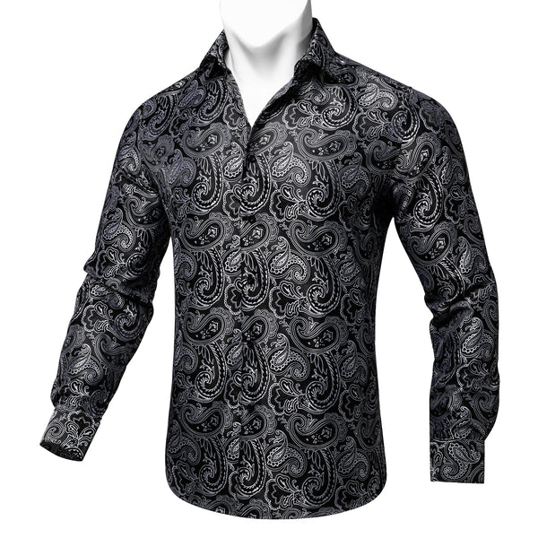 black paisley dress shirt and Gray Shirt, S Select Wood:Rustic Quarter Sawn White Oak Raelee Care Instructions Big & Tall Men's