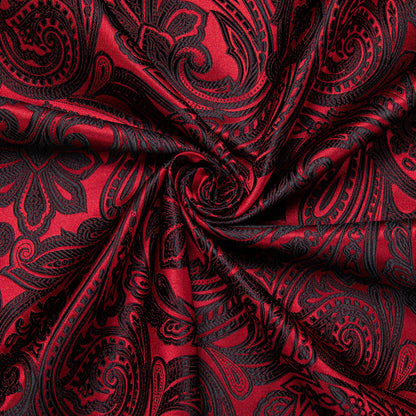 Dark Red Paisley Dress Shirt shirt    - Sophisticated Gentlemen
