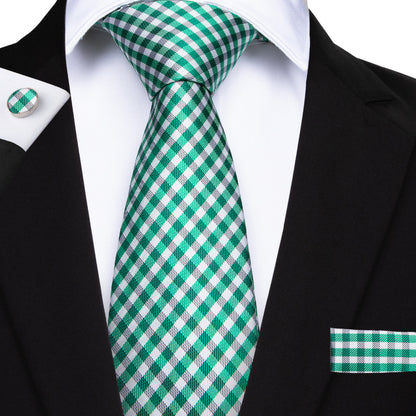 Spring Green Tie, Pocket Square and Cufflinks tie sets    - Sophisticated Gentlemen