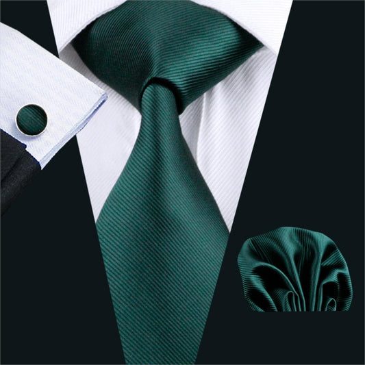 Green Green Grass Tie, Pocket Square and Cufflinks tie sets - Sophisticated Gentlemen