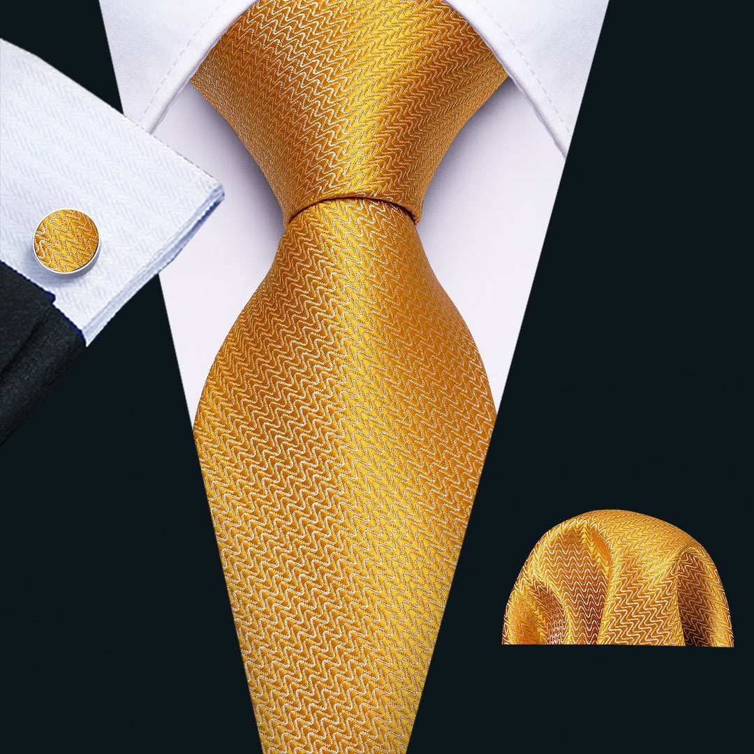 Golden Waves Premium Silk Tie Set tie sets - Sophisticated Gentlemen
