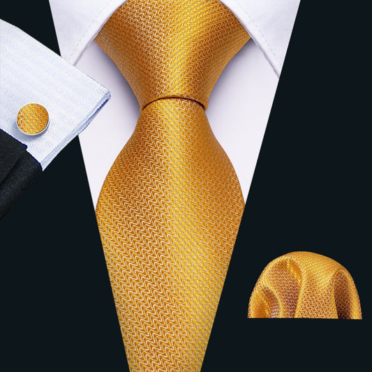 Golden Waves Premium Silk Tie Set tie sets - Sophisticated Gentlemen