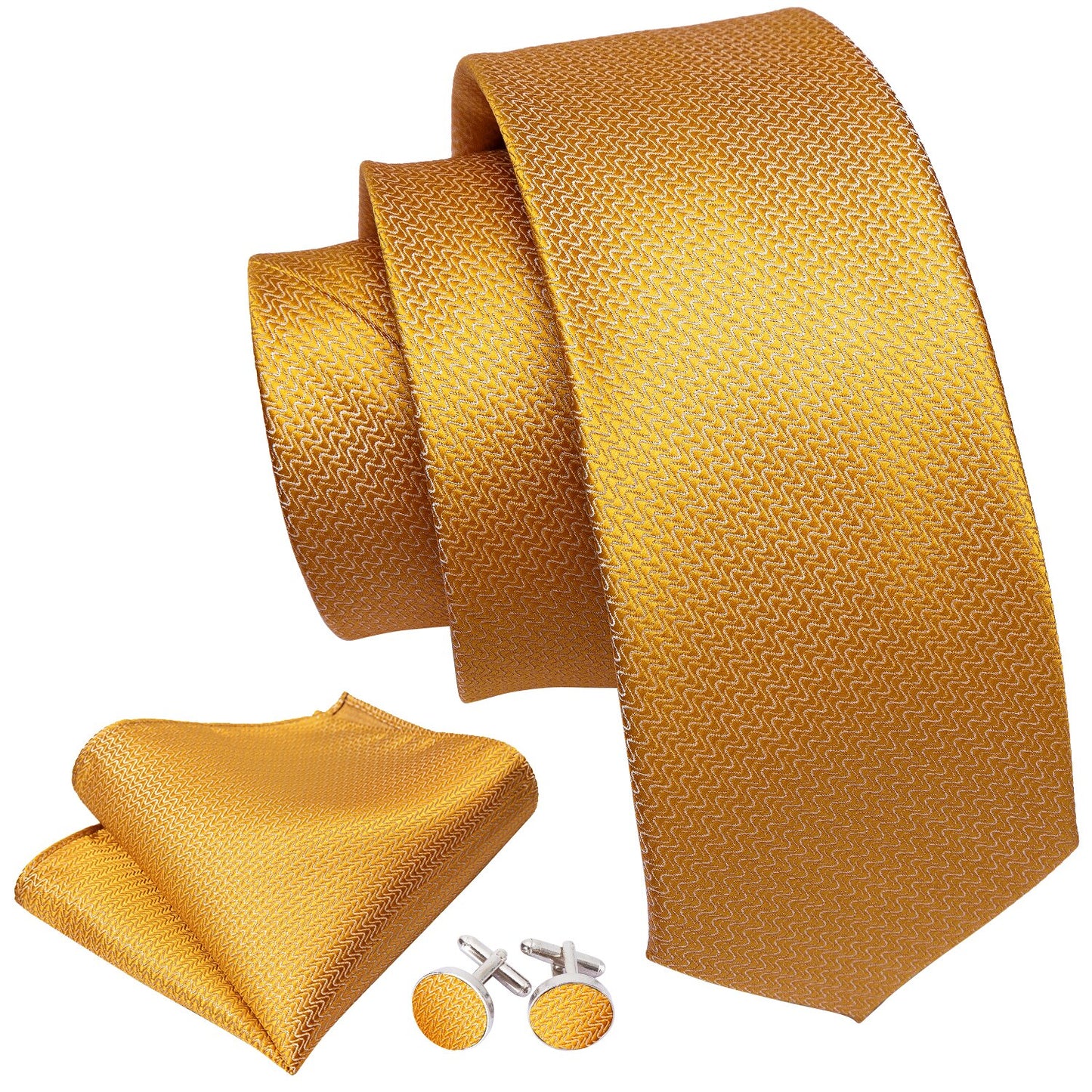 Golden Waves Premium Silk Tie Set tie sets    - Sophisticated Gentlemen