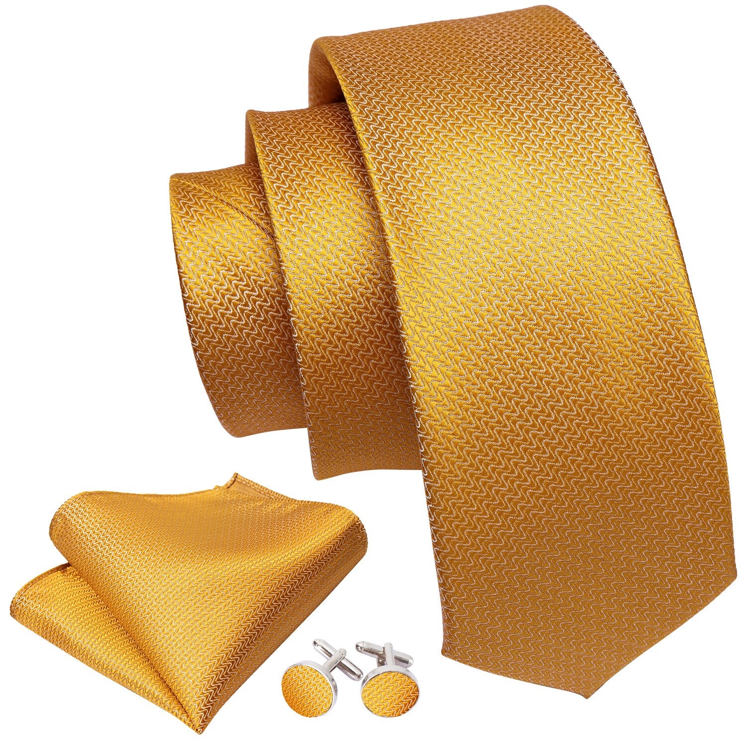 Golden Waves Premium Silk Tie Set tie sets    - Sophisticated Gentlemen