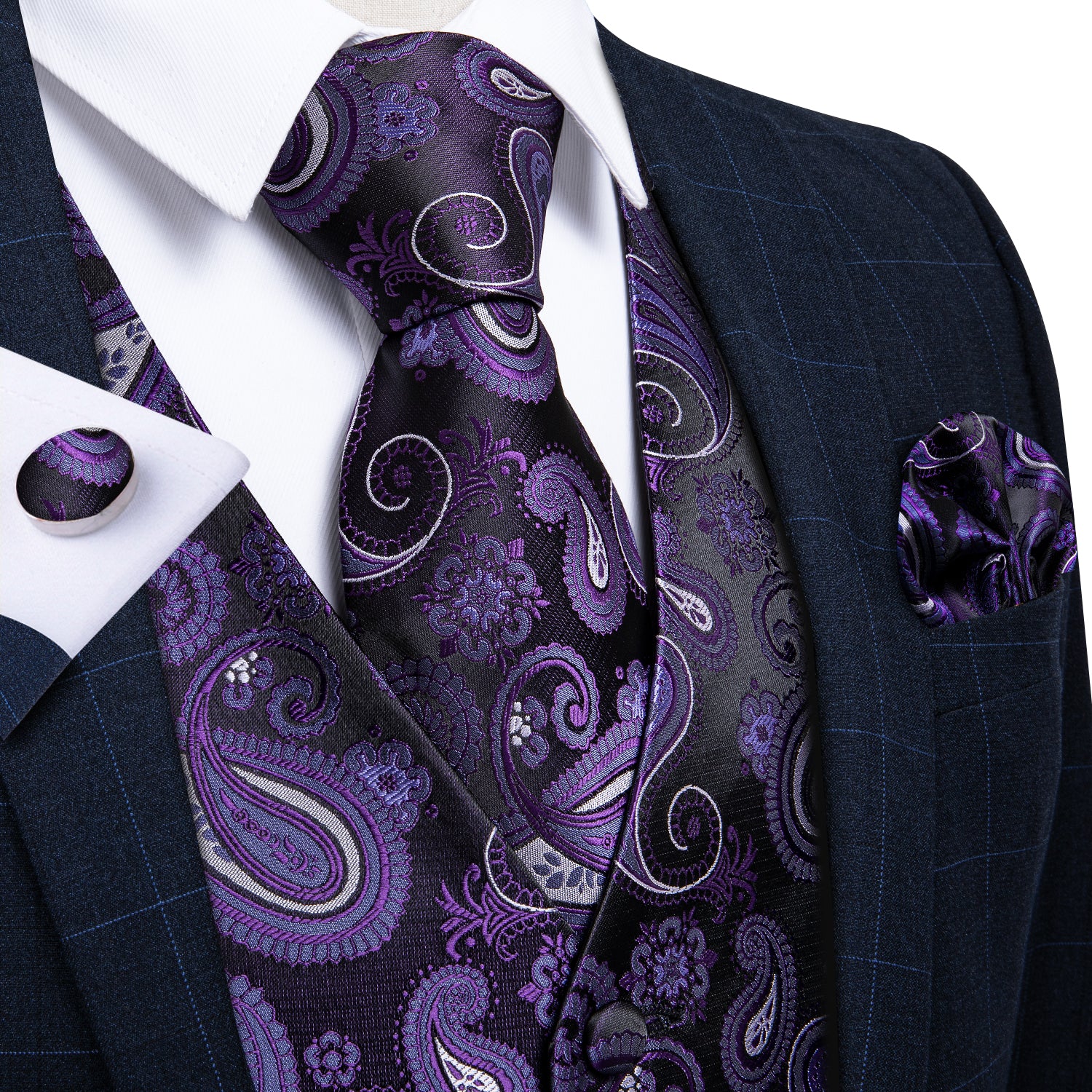 Purple Paisley Vest Set – Sophisticated Gentlemen