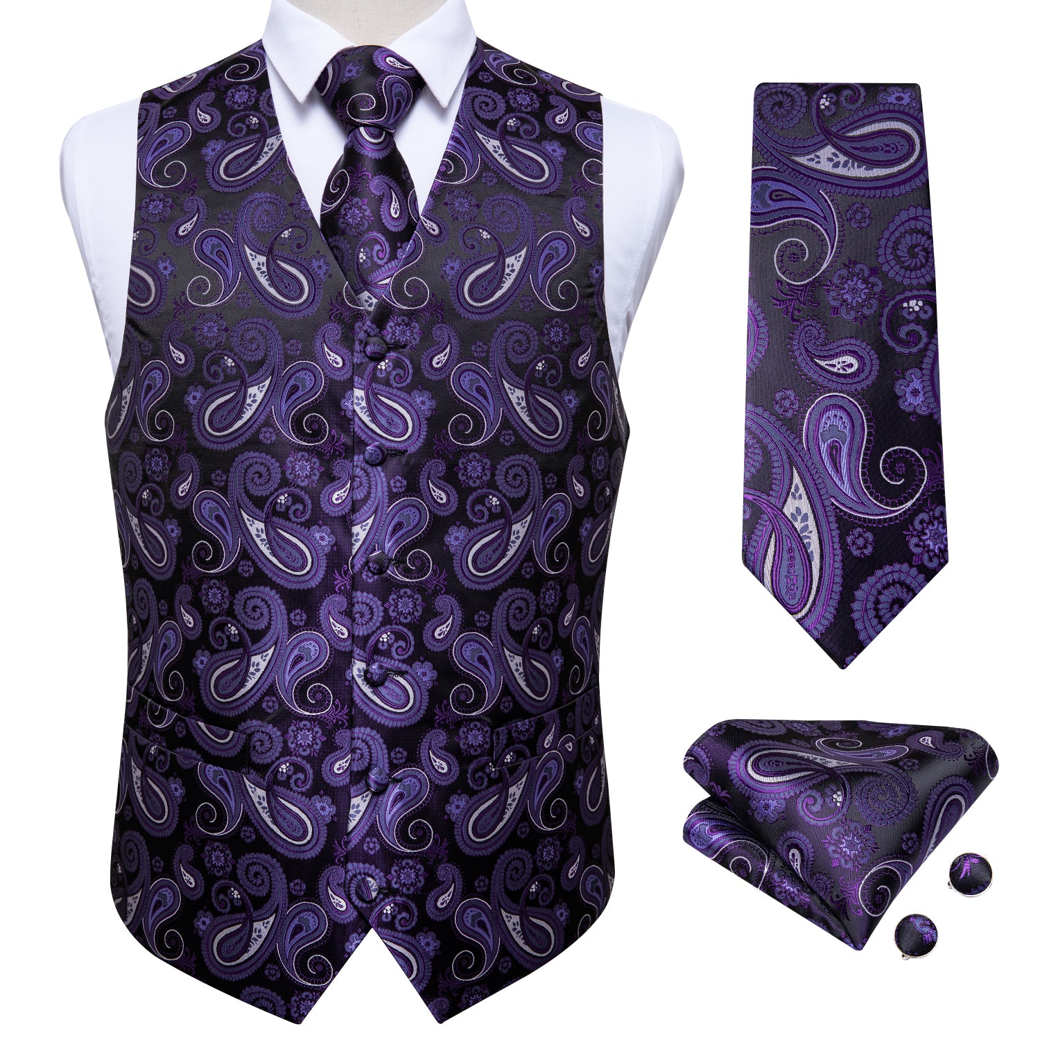 Purple Paisley Vest Set – Sophisticated Gentlemen