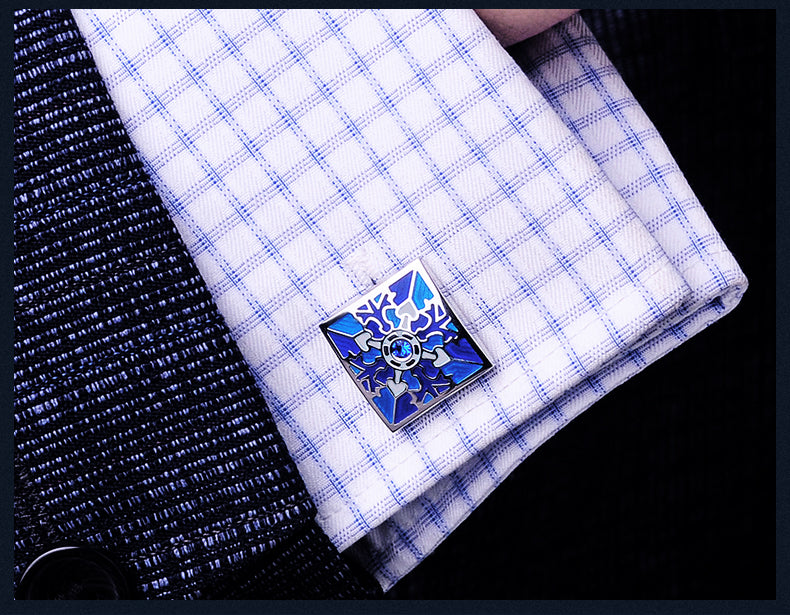 Vintage Blue Enamel Cufflinks Cufflink    - Sophisticated Gentlemen