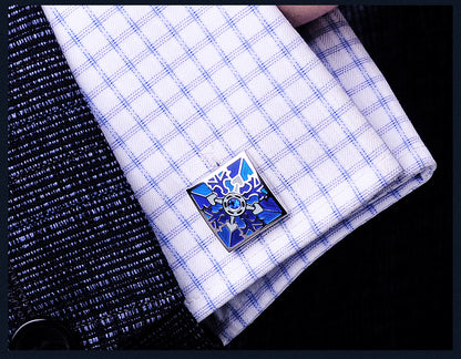 Vintage Blue Enamel Cufflinks Cufflink    - Sophisticated Gentlemen
