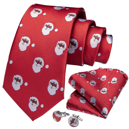 Santa Claus Tie, Pocket Square and Cufflinks tie sets    - Sophisticated Gentlemen