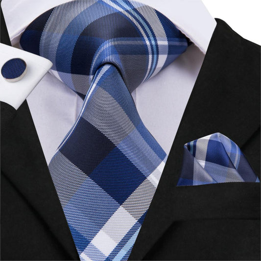 Open Waters Tie, Pocket Square and Cufflinks tie sets    - Sophisticated Gentlemen