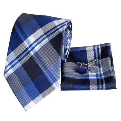 Open Waters Tie, Pocket Square and Cufflinks tie sets    - Sophisticated Gentlemen