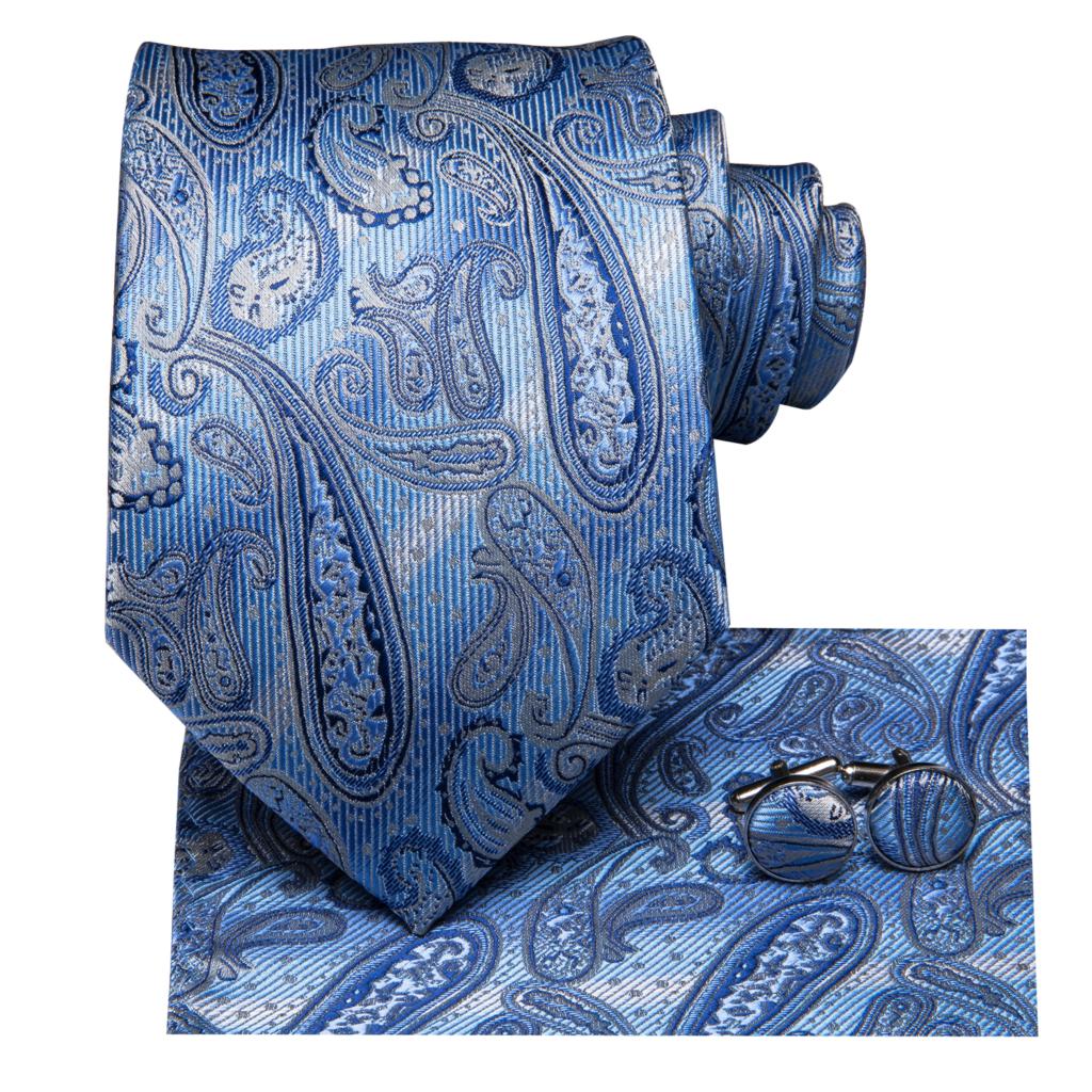 Ice Fairy Tie, Pocket Square and Cufflinks tie sets    - Sophisticated Gentlemen