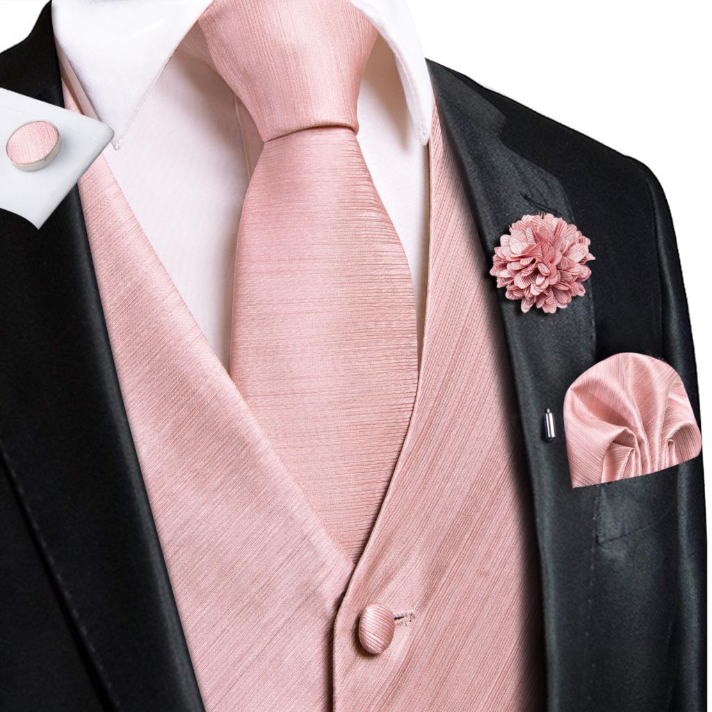 Solid Pink Vest Set vest set S (Chest 41)   - Sophisticated Gentlemen