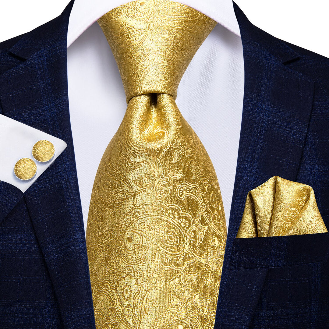 History Of Gold Tie, Pocket Square and Cufflinks tie sets - Sophisticated Gentlemen