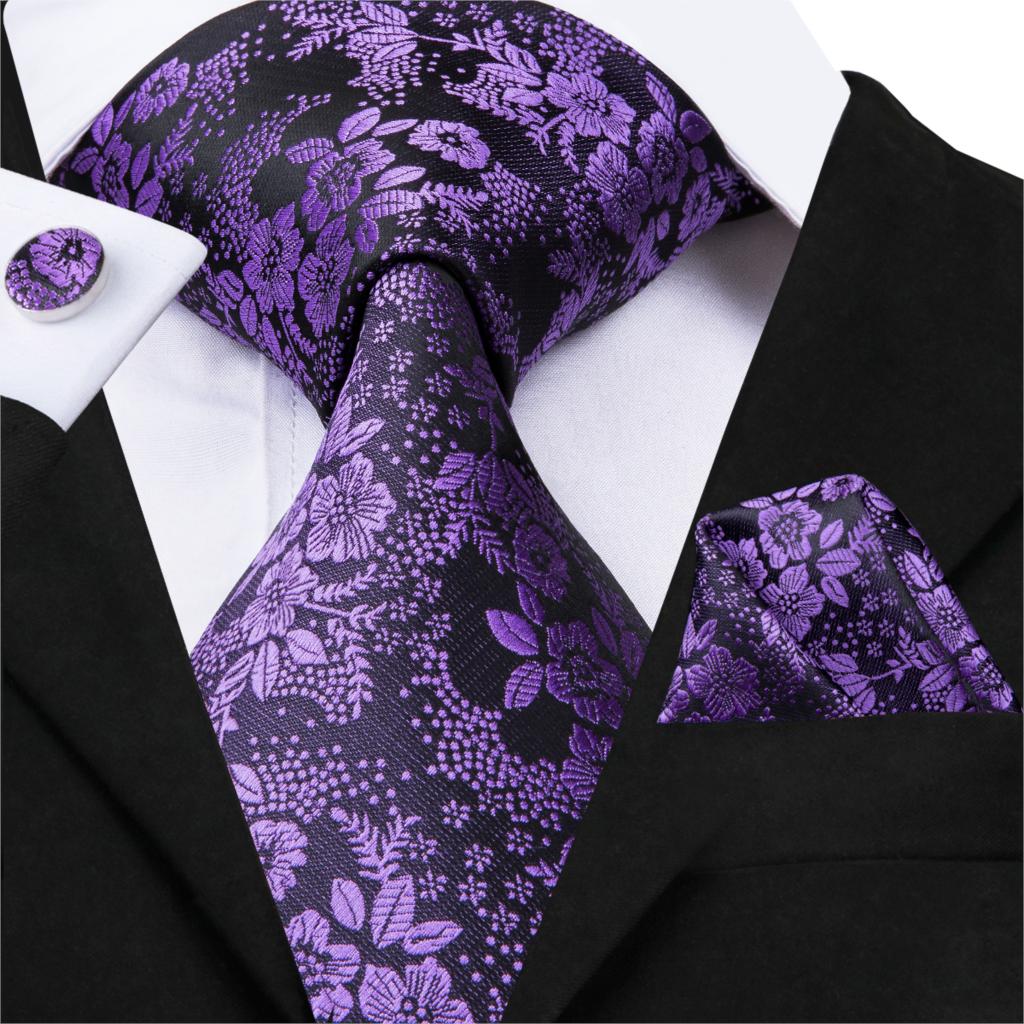 Purple Night Tie, Pocket Square and Cufflinks tie sets - Sophisticated Gentlemen