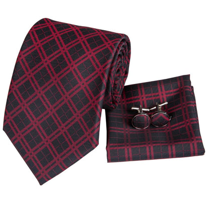 Bulls Blood Tie, Pocket Square and Cufflinks tie sets    - Sophisticated Gentlemen