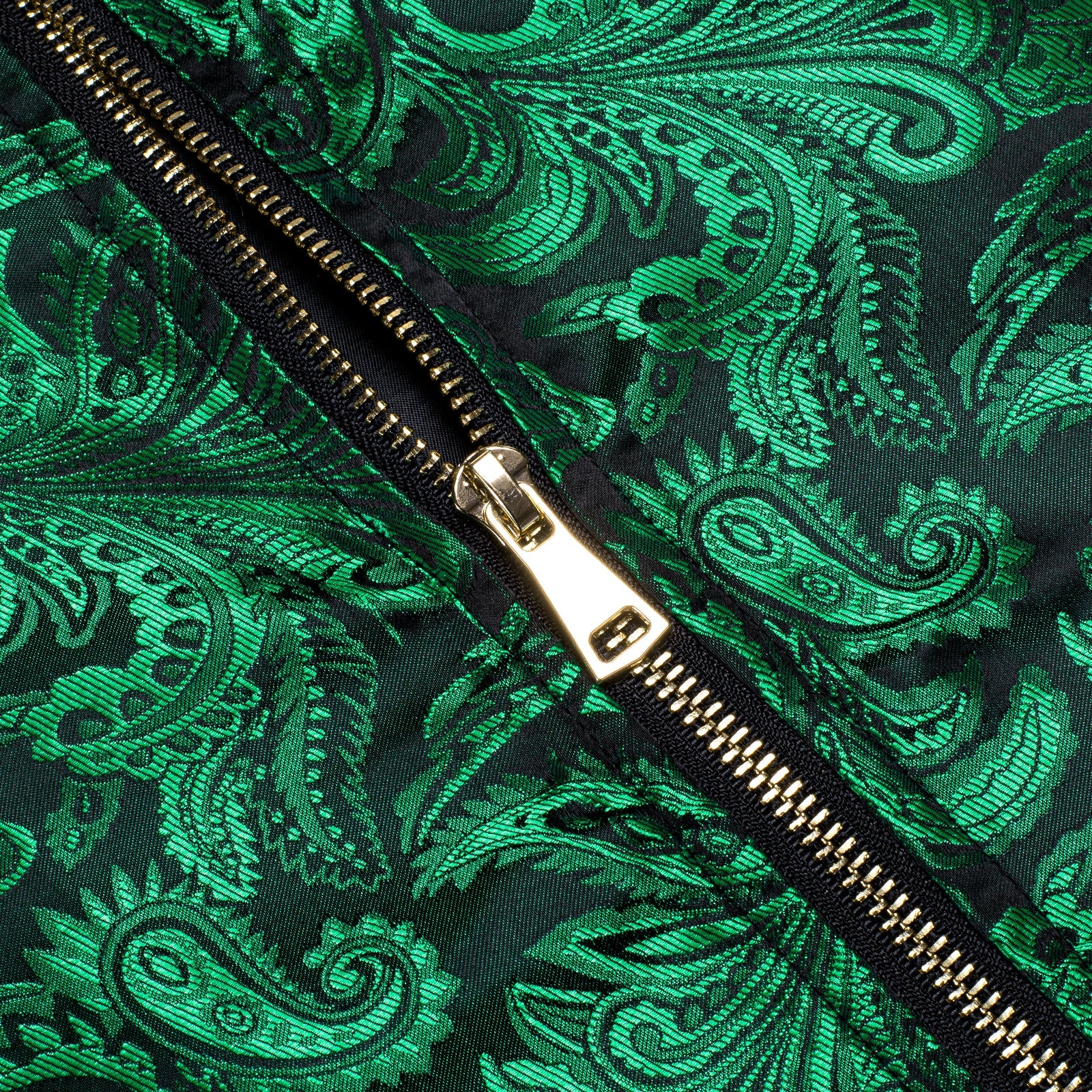 Green Paisley Silk Bomber Jacket jacket    - Sophisticated Gentlemen