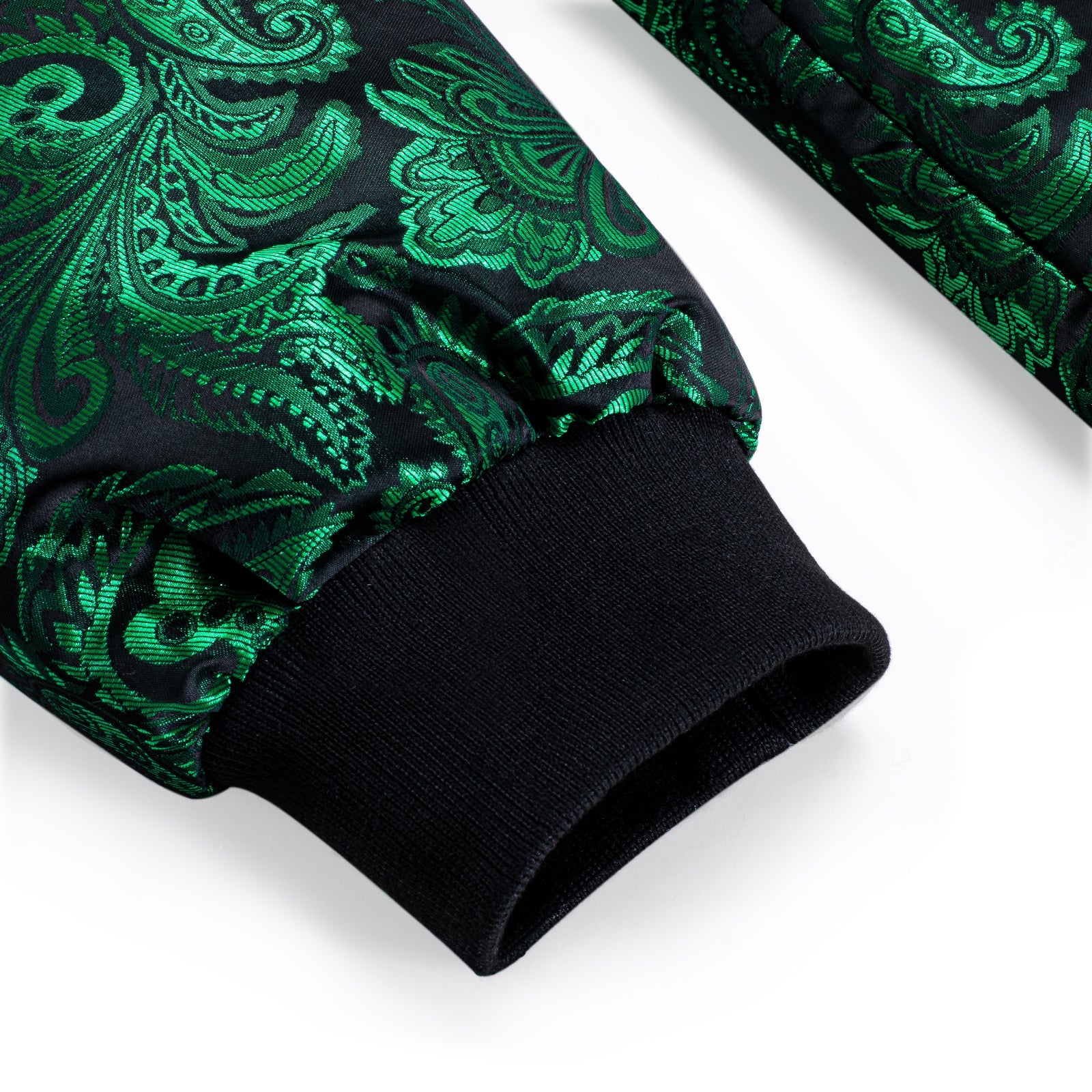 Green Paisley Silk Bomber Jacket jacket    - Sophisticated Gentlemen