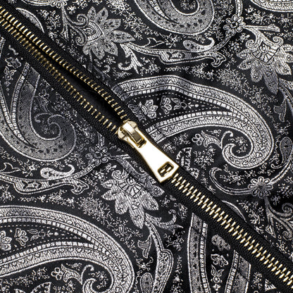 Silver Paisley Silk Bomber Jacket jacket    - Sophisticated Gentlemen