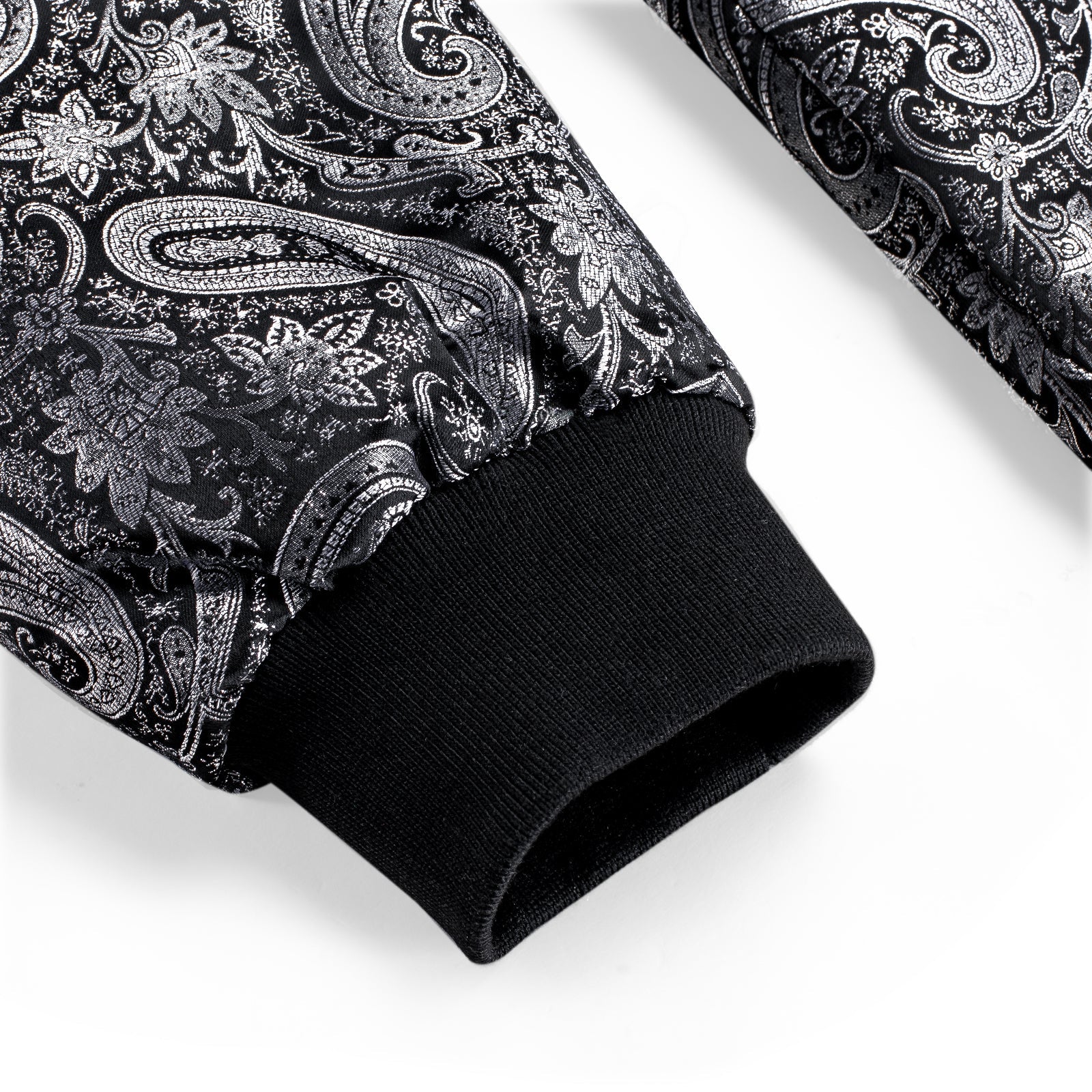 Silver Paisley Silk Bomber Jacket jacket    - Sophisticated Gentlemen