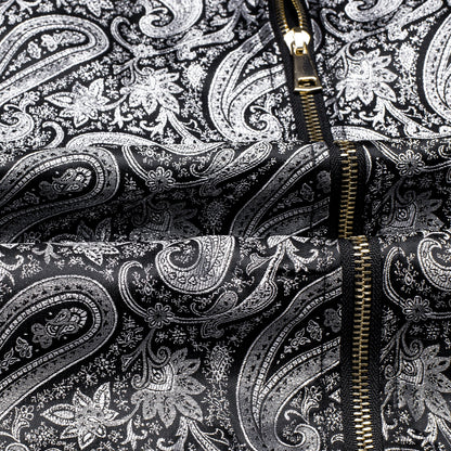 Silver Paisley Silk Bomber Jacket jacket    - Sophisticated Gentlemen