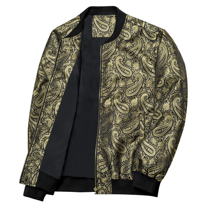 Gold Paisley Silk Bomber Jacket jacket    - Sophisticated Gentlemen