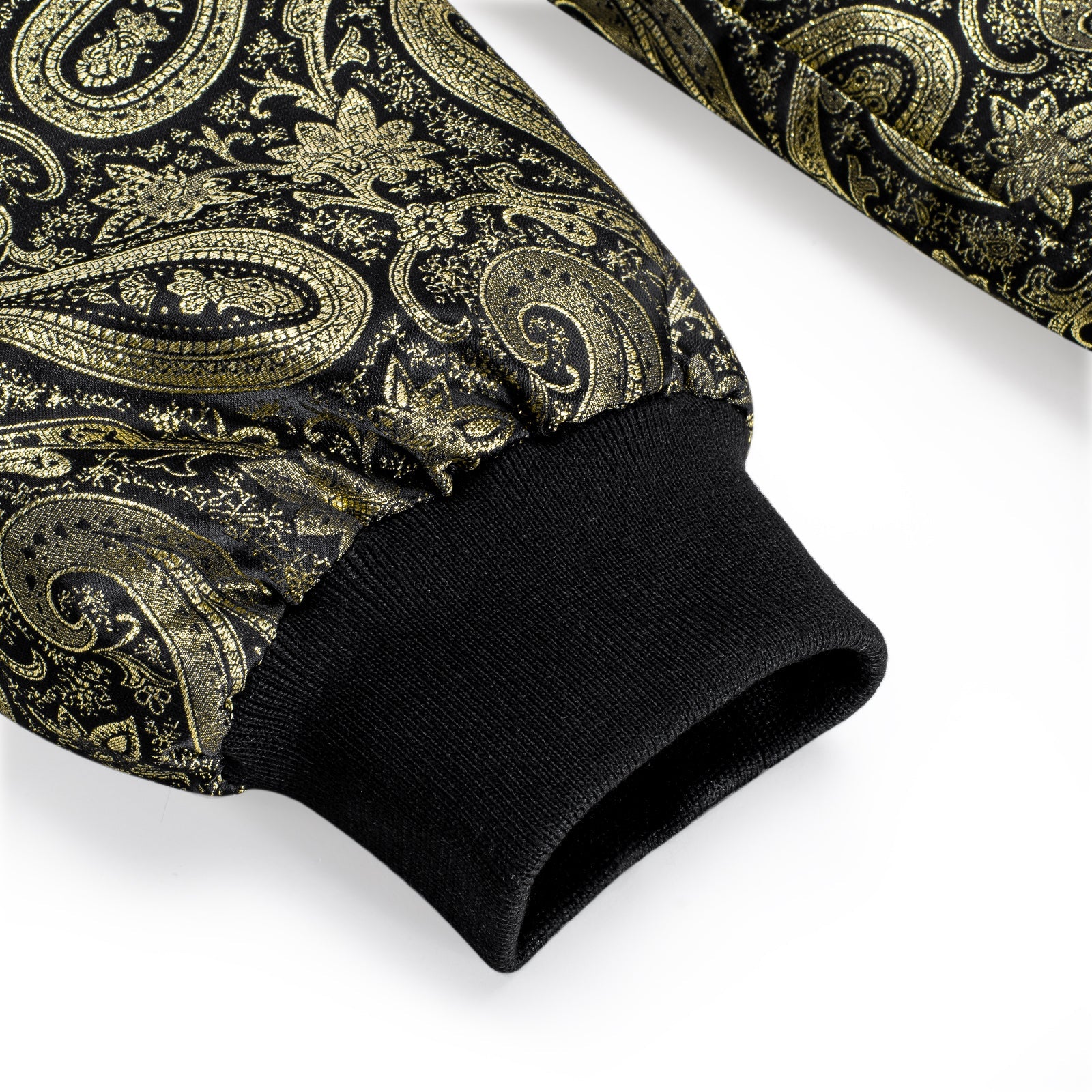 Gold Paisley Silk Bomber Jacket jacket    - Sophisticated Gentlemen
