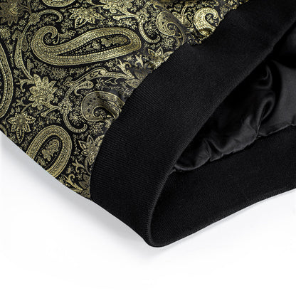 Gold Paisley Silk Bomber Jacket jacket    - Sophisticated Gentlemen