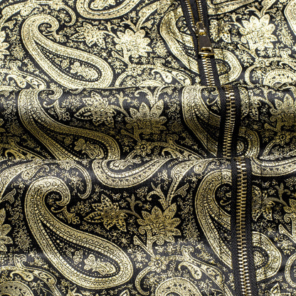 Gold Paisley Silk Bomber Jacket jacket    - Sophisticated Gentlemen