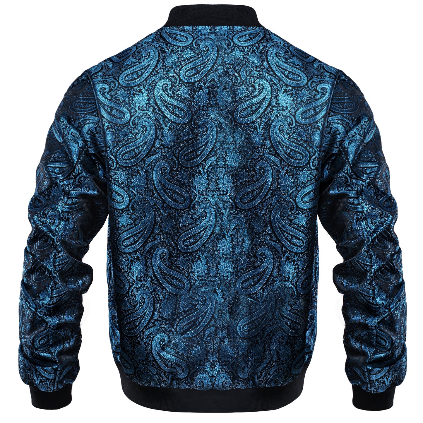 Blue Paisley Silk Bomber Jacket jacket    - Sophisticated Gentlemen