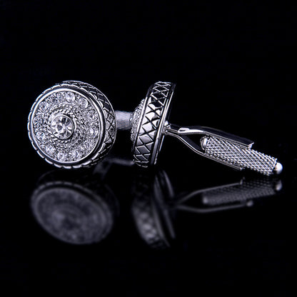 Round Vintage Silver Cufflinks Cufflink    - Sophisticated Gentlemen