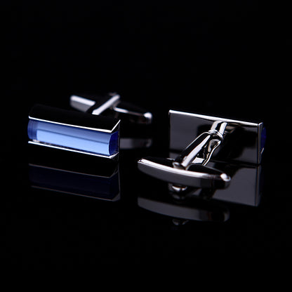 Crystal Sky Blue Cufflinks Cufflink    - Sophisticated Gentlemen