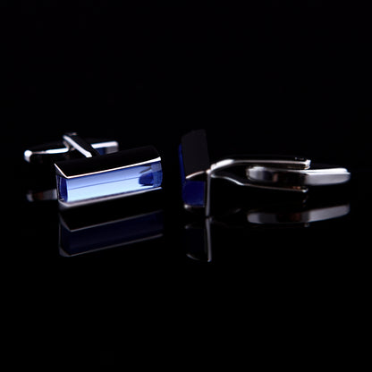 Crystal Sky Blue Cufflinks Cufflink    - Sophisticated Gentlemen